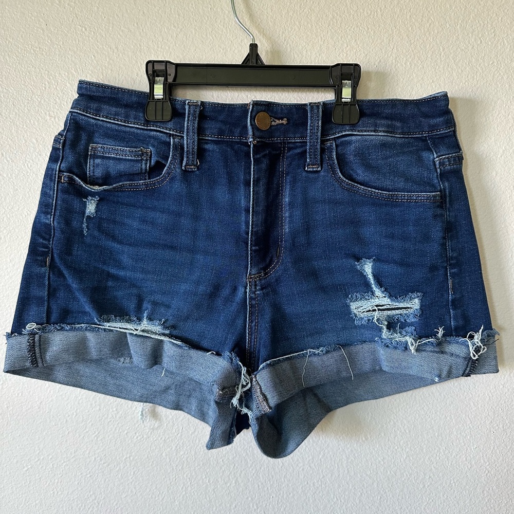 Distressed blue Jean shorts
